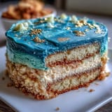 Dark Blue Gold Ombre Cake