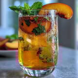 Tropical mango and peach flavors shine in this sparkling iced tea, perfect for summer sipping.