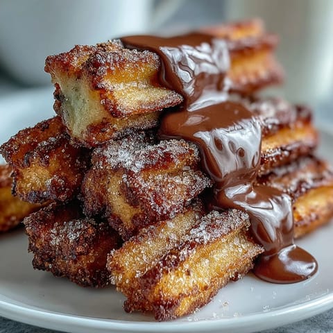 Bite-sized churro bites, golden and crispy, dusted with cinnamon sugar and served with a luscious chocolate dipping sauce for Cinco de Mayo celebrations.
