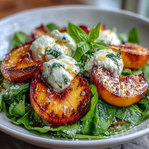 Grilled Peach Burrata Honey