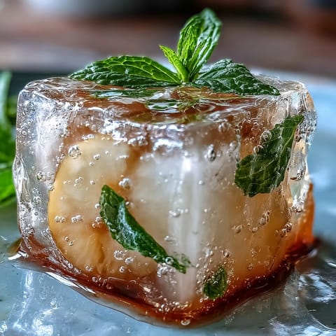 Lychee Agar Jelly Cubes sparkle in yuzu water, a refreshing Asian dessert delight.