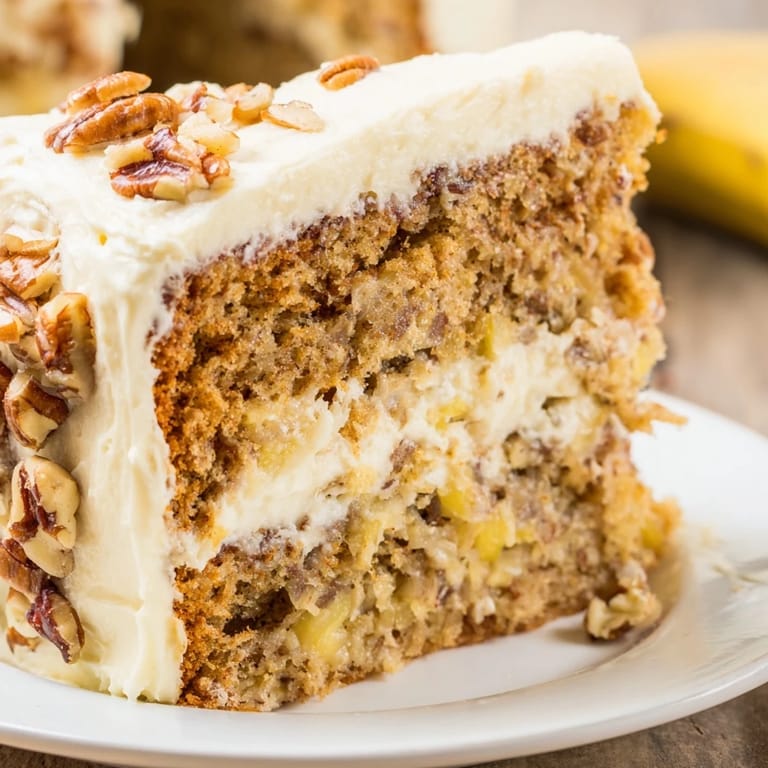 Decadent Southern Hummingbird Cake served with coffee, showcasing fluffy texture and rich cream cheese frosting on a dessert plate.