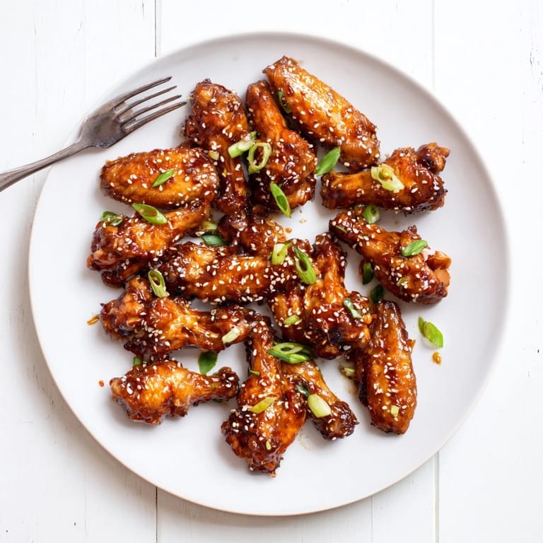 Sticky Asian Sticky Wings arranged on a wire rack with caramelized edges and savory glaze drips, ready to be served.