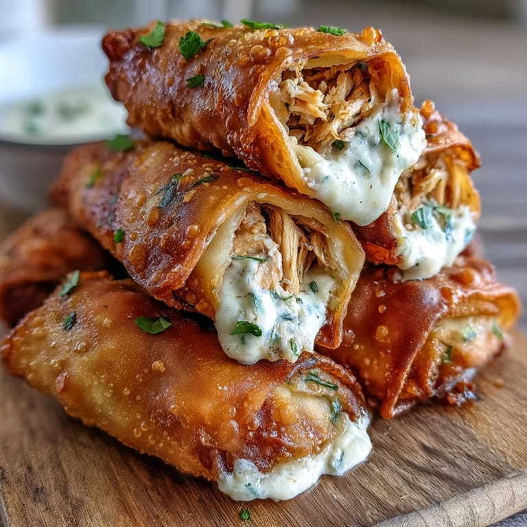 Mini Chicken Chimis with Jalapeño Cream Cheese are baked until crisp, served with a tangy dipping sauce.