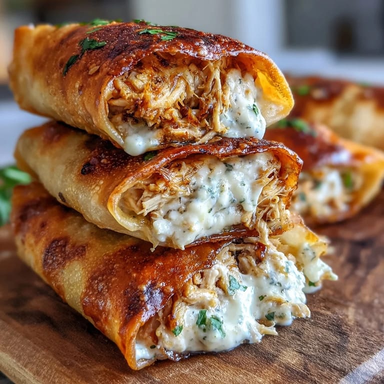 Freshly fried Mini Chicken Chimis with Jalapeño Cream Cheese are garnished with cilantro and lime wedges.