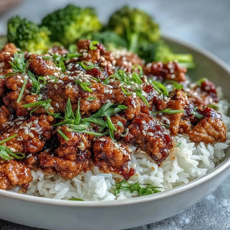 Forkful of Korean-Style Ground Turkey served over fluffy white rice, ready for a busy weeknight dinner.