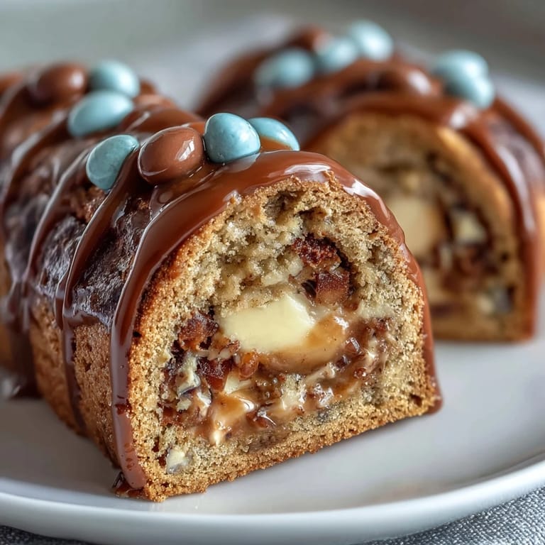 Golden-baked cookie bars studded with colorful Cadbury mini eggs and pastel M&Ms, offering a festive and indulgent Easter treat.