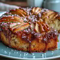 Golden Baked Apple Cake, studded with tender apples, ready to serve warm.