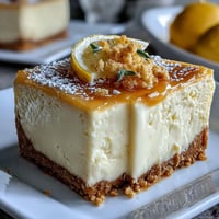 Limoncello cheesecake bars with graham cracker crust, creamy citrus dessert with lemon zest and golden edges.
