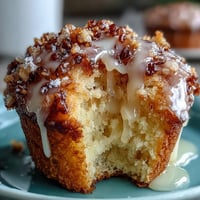 Bright lemon poppy seed muffins with a glossy glaze, perfect for a sunny spring brunch table.