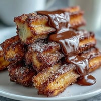 Bite-sized churro bites, golden and crispy, dusted with cinnamon sugar and served with a luscious chocolate dipping sauce for Cinco de Mayo celebrations.
